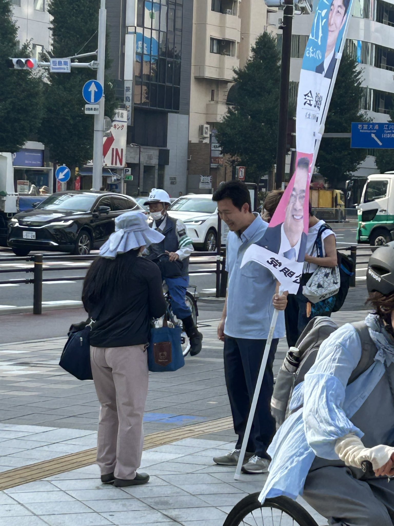 今朝は名古屋駅前でのご挨拶
