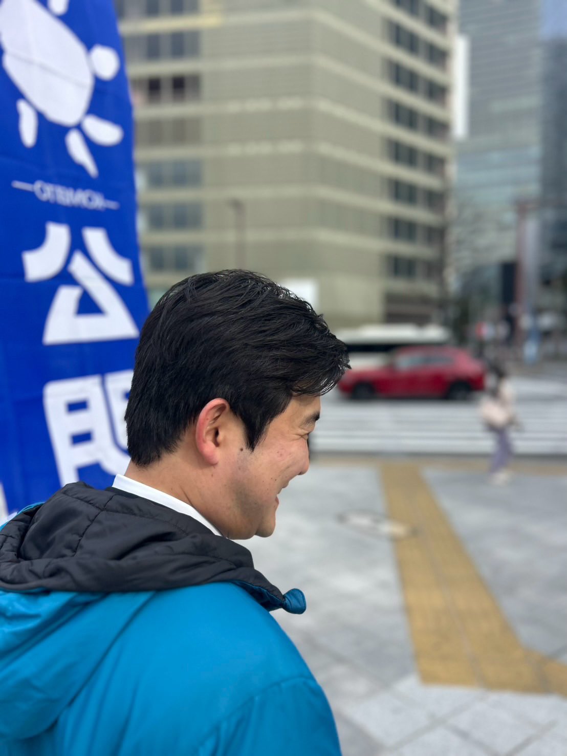 今朝は名駅の笹島交差点から