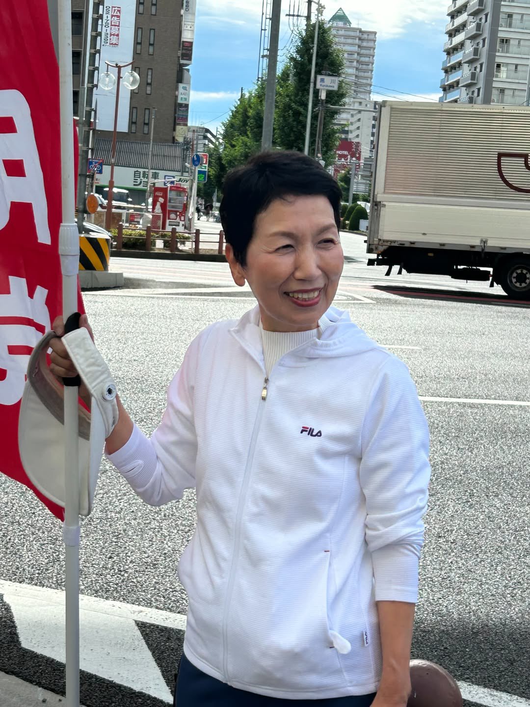 今朝は黒川駅から長谷川由美子市議と